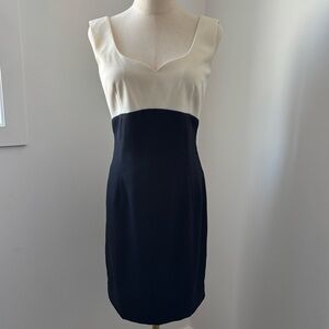 Vintage Dépèche Black & Off White Sleeveless Knee Length Dress